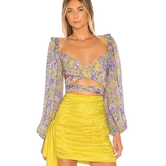 For Love and Lemons Maui Wrap Top I Size  M - Picture 2 of 13